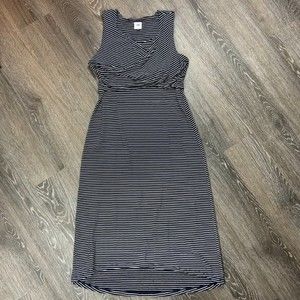 Cabi Midi Sleeveless Stretchy High Low Stripped Summer Dress Size L EUC